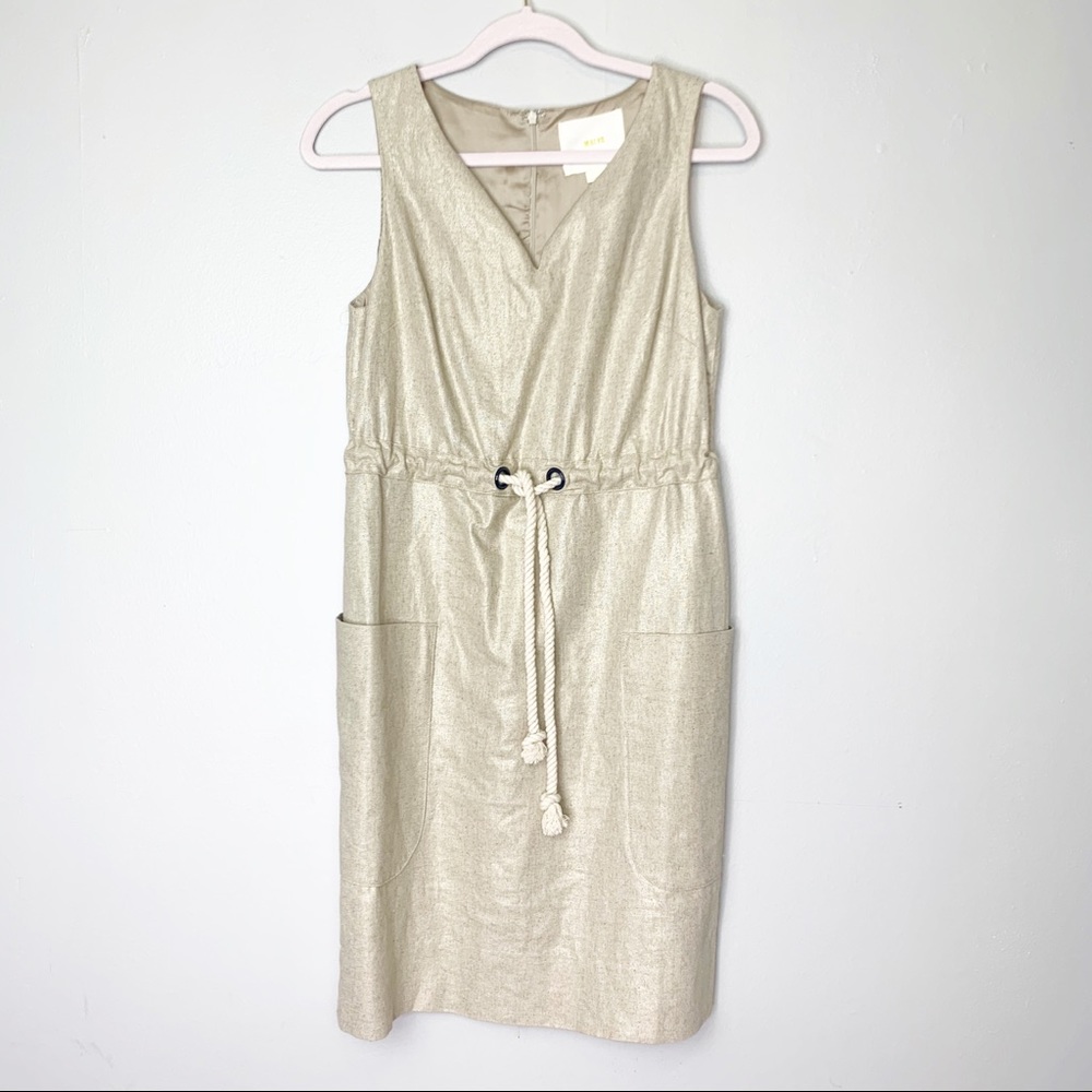 Anthropologie Maeve Linen Flaxen Shimmer Dress